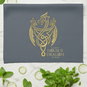 Paño De Cocina CASA DEL DRAGÓN   Escudo Golden Filigree Dragon