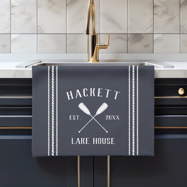 Paño De Cocina Casa del lago personalizada con orejas rusticas az (Subido por el creador)