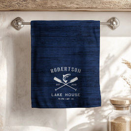 Paño De Cocina Casa del lago Rústico Nombre Familia Marina Madera