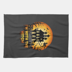 Paño De Cocina Casa Embrujada de Bruja Calabazas Luna Llena