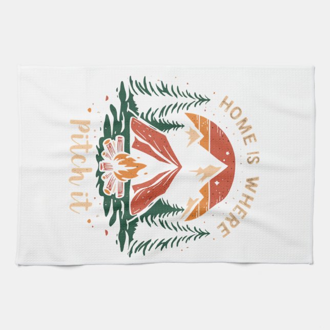 Paño De Cocina casa es donde lanzas camisa, camping camiseta (Horizontal)