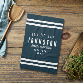 Paño De Cocina Casa moderna de lago rústico | Blanco de la Marina