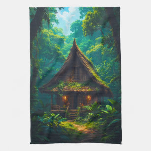 Paño De Cocina Casa Silenciosa en el Bosque Tropical
