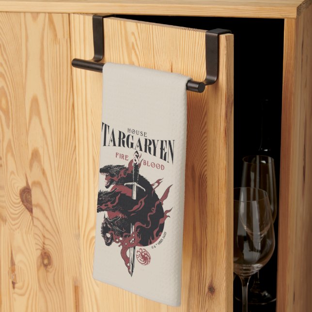 Paño De Cocina Casa Targaryen - Fuego y Sangre (Pliegue de tercios)