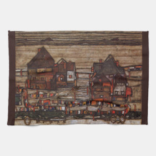 Paño De Cocina Casas con lavadero (Seeburg II) por Egon Schiele