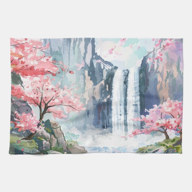 Paño De Cocina Cascada en primavera (Horizontal)