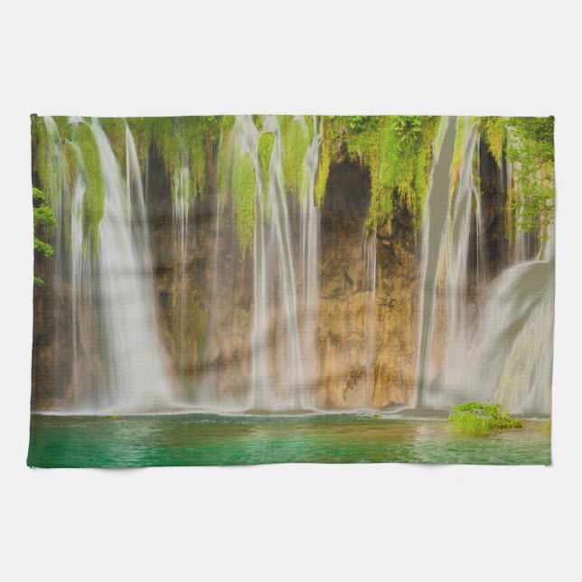 Paño De Cocina Cascada verde de verano (Horizontal)