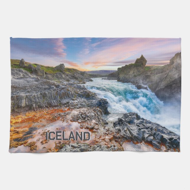Paño De Cocina Cascadas Geitafoss, Islandia (Horizontal)