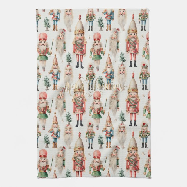 Paño De Cocina Cascanueces Navideño Feliz Navidad (Vertical)