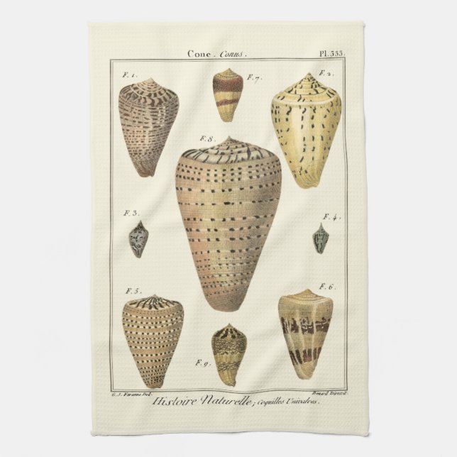 Paño De Cocina Cáscaras de cono de época (Vertical)