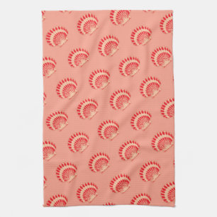 Paño De Cocina Cáscaras del mar - coral y melocotón