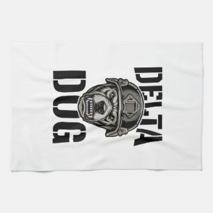 Paño De Cocina Casco de Bulldog Delta Dog Diseño de Grabado Vinta