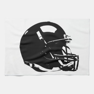 Paño De Cocina Casco de Fútbol Black White Pop Art