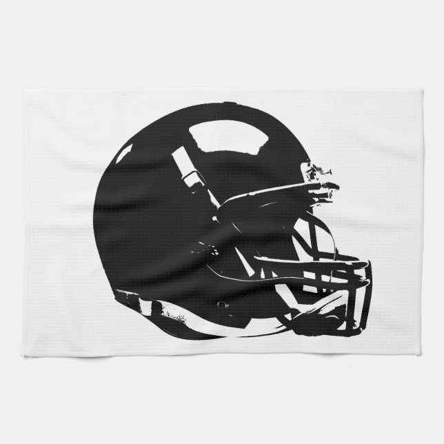 Paño De Cocina Casco de Fútbol Black White Pop Art (Horizontal)