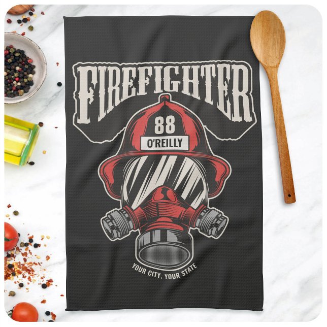Paño De Cocina Casco del departamento de bomberos personalizado p (Subido por el creador)