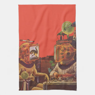 Paño De Cocina Cascos de vapor punk de ciencia ficción vintage de