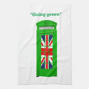 Paño De Cocina Casilla telefónica de Londres "en verde"