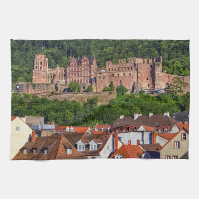 Paño De Cocina Castillo antiguo en Heidelberg, Alemania (Horizontal)