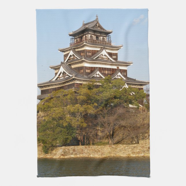 Paño De Cocina Castillo de Hiroshima 広 島 城, Hiroshima, Japón (Vertical)