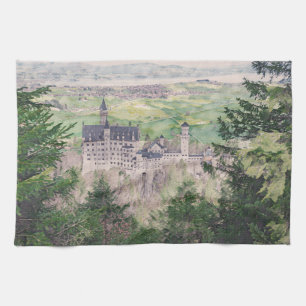 Paño De Cocina Castillo Retro Neuschwanstein en Alemania