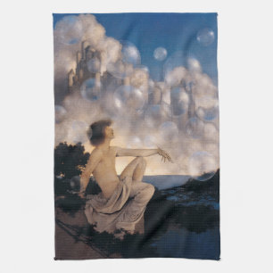 Paño De Cocina Castillos en el aire de Maxfield Parrish 1904 Fant