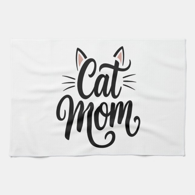 Paño De Cocina Cat Mom Whiskers and Ears (Horizontal)