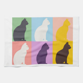 Paño De Cocina Cat silhouette colorful