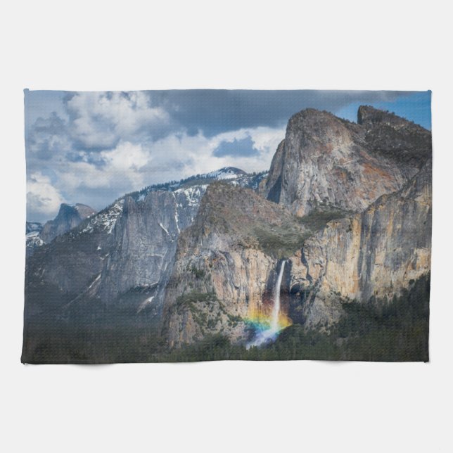 Paño De Cocina Cataratas | Bridal Veil Falls Yosemite California (Horizontal)