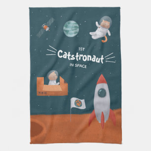 Paño De Cocina Catastronauta caprichosa en el espacio, gatos en M