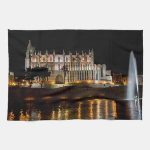 Paño De Cocina Catedral de Palma de Mallorca de noche - España