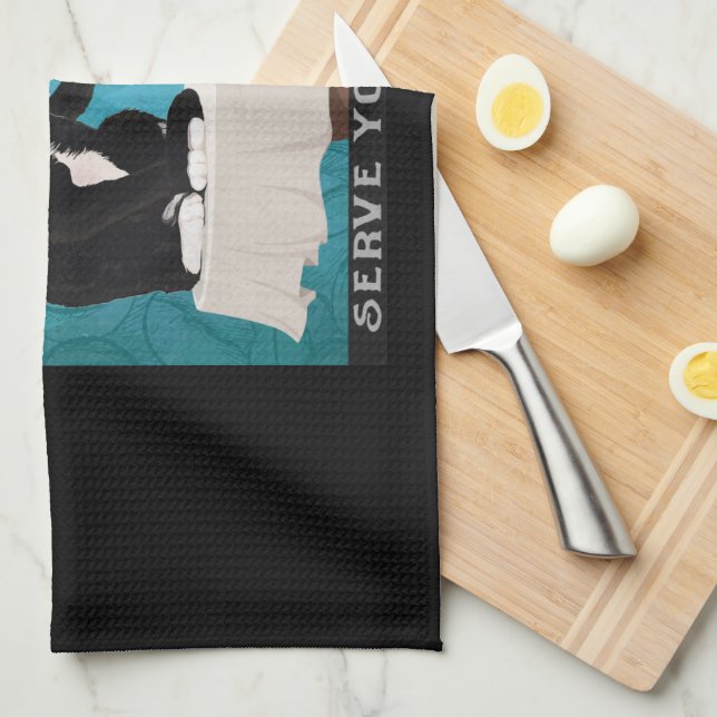 Paño De Cocina Catitude Tuxedo Cat Coffee Company Funny Tuxedo (Doblado Cuarto)