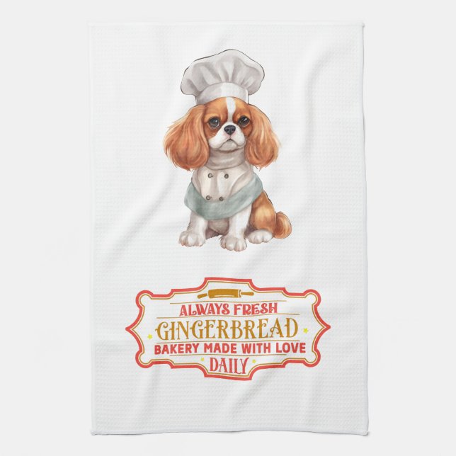 Paño De Cocina Cavalier King Charles Spaniel Baking Gingerbread (Vertical)