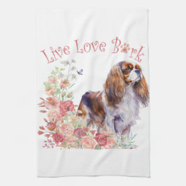 Paño De Cocina Cavalier King Charles Spaniel Dog Mom Floral