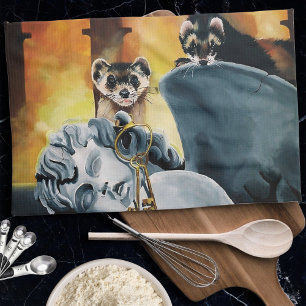 Paño De Cocina Cayos de ferret cute