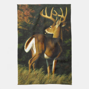 Paño De Cocina Caza de gallos en el Trofeo Whitetail Deer