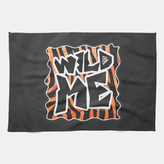 Paño De Cocina Cebra de Black and Naranja Wild Me (Horizontal)
