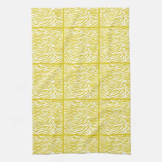 Paño De Cocina Cebra de Safari Golden Poppy, diseño de baldosas (Vertical)