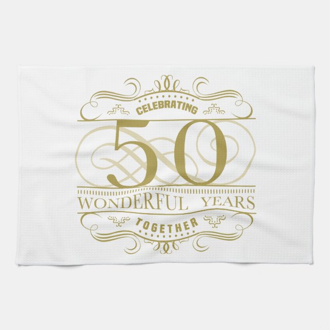 Paño De Cocina Celebrando el 50 aniversario (Horizontal)