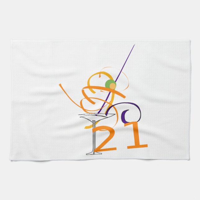 Paño De Cocina Celebrar el cóctel 21ST (Horizontal)