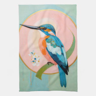 Paño De Cocina Celestial Kingfisher: A Study in Azure and Gold