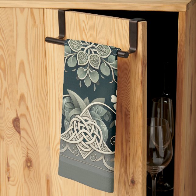 Paño De Cocina Celtic Clover Floral Charm (Pliegue de tercios)