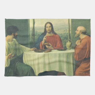 Paño De Cocina Cena de Gala en Emaús con Jesucristo