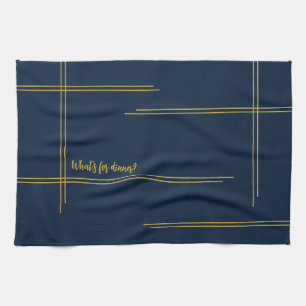 Paño De Cocina ¿Cena de lujo clásico Navy y Gold?