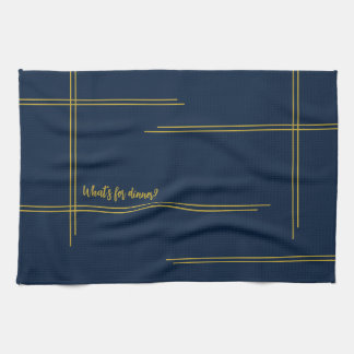 Paño De Cocina ¿Cena de lujo clásico Navy y Gold?