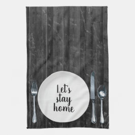 Paño De Cocina Cena En Madera Negra