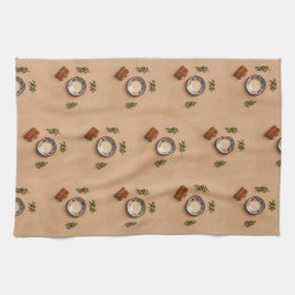 Paño De Cocina ceramic plate leather journal and olive branches