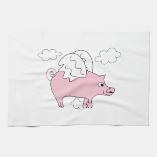 Paño De Cocina Cerdo del vuelo