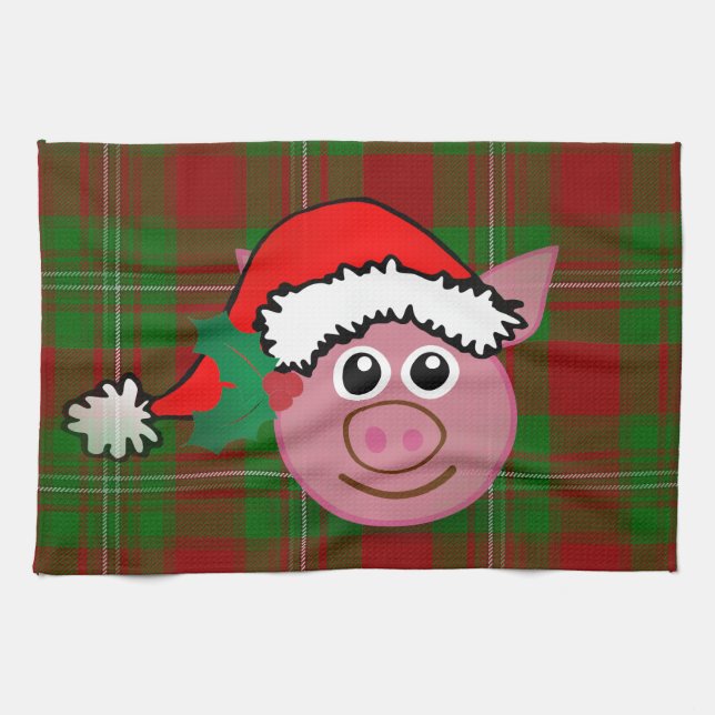 Paño De Cocina cerdo navidad (Horizontal)