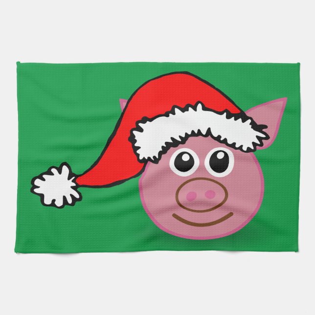 Paño De Cocina cerdo navidad (Horizontal)