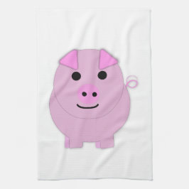 Paño De Cocina Cerdo rosa redondo